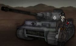  anthro canid canine canis clothing felid fur germany grey_body grey_fur male mammal military nazi nicolasthewolf pantherine panzer panzerkampfwagen_(tank) panzerkampfwagen_vi_(tank) solo tank tiger uniform vehicle wolf 