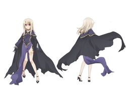  black_choker choker cosplay fate/kaleid_liner_prisma_illya fate_(series) female highres illyasviel_von_einzbern medea_(fate) medea_(fate)_(cosplay) multiple_views official_art prisma_illya reference_sheet simple_background turnaround white_background 