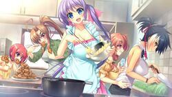  5girls bachou_mouki_(koihime) batai black_hair blue_eyes brown_hair chinese_girl chinese_girls chouhi_yokutoku female game_cg gien_bunchou koihime&dagger;_(series) koihime_musou long_hair official_art purple_hair red_hair riri_(koihime) sengoku_koihime_x sengoku_koihime_~otome_kenran_sengoku_emaki~ short_hair tomboy 