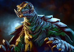  gamera gamera_(series) giant_monster green_eyes grimbro kaijuu monster turtle tusk 