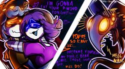  :3 accessory alternative_fashion aroused artist_name beanie big_breasts black_beanie black_clothing black_hat black_headwear blush blush_lines bow_ribbon breasts brown_clothing brown_shirt brown_topwear clothing cyn_(murder_drones) dialogue diddlydooter1 digital_drawing_(artwork) digital_media_(artwork) disassembly_drone dominant dominant_female duo earless eldritch_abomination ellipsis embarrassed emo exclamation_point female flirting flustered forced forced_to_watch glitch_productions glowing glowing_eyes grey_body grey_hair grey_tongue group hair hat headband headgear headwear heart_symbol hearts_around_head hug hugging_another humanoid imminent_sex living_tail looking_at_another looking_away machine male male/female metal metallic_body monster_tail multi_eye murder_drones mutation n_(murder_drones) noseless open_mouth orange_text profanity purple_clothing purple_eyes purple_hair purple_shirt purple_text purple_topwear robot robot_humanoid romantic romantic_couple screen screen_face segmented_body sharp_teeth shirt shocked short_hair signature simple_background spines squiggle_mouth submissive submissive_male suggestive suggestive_dialogue surprised tail teeth text tilde_after_text tongue topwear unusual_anatomy unusual_tail uzi_(murder_drones) white_body worker_drone yellow_eyes yellow_text 