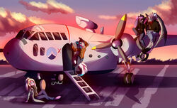  aircraft airplane amelia_(ace124335) anfani_(artist) anthro artist_logo artist_name aviation aviator_jacket bandana black_body black_clothing black_scales black_shirt black_topwear blue_body blue_eyes blue_fur bomber_jacket bottomwear brown_clothing brown_jacket brown_topwear canid canine canis clothing cloud coat dangling_legs dawn_(dawnthedragon) denim denim_bottomwear denim_clothing draconis_elementa dragon european_mythology fairchild_c-119 female female/female fluffy fluffy_tail fur grey_body grey_clothing grey_coat grey_scales grey_topwear group group_picture hair hands_on_legs hoodie jacket jeans jet_engine kerchief lagomorph landing_gear landing_strip leporid lilith_(thecrimsonheart) logo long_coat long_hair long_tail male male/female male/male mammal mythological_creature mythological_scalie mythology orange_sky pants paws pink_body pink_fur prehensile_tail propeller purple_body purple_fur purple_hair rabbit rabbit_ears raised_leg red_bandanna red_kerchief runway scales scalie scarf scut_tail shirt short_hair short_tail shoulder_length_hair signature sitting sitting_on_ground sitting_on_vehicle sky sonja_(sonjathebun) spade_tail stairs stairway sunset tail tail_tuft topwear tuft vehicle western_dragon wheel white_body white_fur white_hair window wings wolf wolf_tail young_adult young_adults 