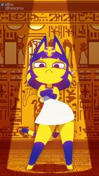  2d 3girls animal_crossing animated ankha ankha_(animal_crossing) ankha_ride_(minus8) bonbon_(animal_crossing) clapping clothed complex_background constellation constellations dancing egyptian egyptian_clothing facial_markings female hi_res highres hypnosis hypnotizing_viewer longer_than_30_seconds looking_at_viewer mp4 multiple_girls music nintendo perfect_loop sound stars tiffany_(animal_crossing) upskirt video zone 