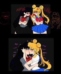  ... 2023 2girls anger_vein angry angry_kiss bishoujo_senshi_sailor_moon black_hair blue_skirt blush blush_lines blushing color deep_kissing eyes_closed female female_only french_kiss french_kissing just_fuck_already kiss kissing lemonadepikachu light-skinned light-skinned_female light_skin making_out pink_lips pink_nails red_bow red_tongue rei_hino safe saliva saliva_trail school_uniform secretly_loves_it sketch spit_bubble tagme tongue tongue_out usagi_tsukino yellow_hair yuri 