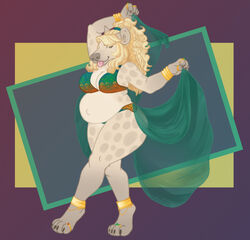  anklet anthro belly belly_dancer big_belly big_breasts blonde_hair bones_(deermary) bra bracelet breasts clothed clothing dancing deermary female hair harem_outfit hi_res holding_clothing holding_object hyena jewelry leucistic long_hair mammal navel paws pregnant pregnant_anthro pregnant_female ring_(jewelry) slightly_chubby slightly_chubby_female solo spots spotted_hyena thick_thighs tongue tongue_out translucent translucent_clothing underwear yellow_eyes 