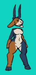  2024 absurd_res anthro appelsaus black_body black_fur bovid breasts brown_body brown_fur calico_pattern caprine constance_(appelsaus) digital_drawing_(artwork) digital_media_(artwork) fur goat hi_res horn long_horn male mammal multicolored_body multicolored_fur null_bulge simple_background solo tan_body tan_fur thick_thighs wide_hips 