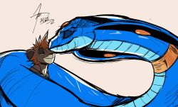  blue_body blue_scales brown_body brown_fur brown_hair closed_eyes cobra coiling collar disney disney&#039;s_aladdin duo felid feline female feral forehead_gem fur gem hair hi_res kingdom_hearts lion lion_sora male mammal neckband neckwear nuzzling pantherine princess_jasmine_(disney) reptile scales scalie simple_background size_difference snake snake_hood square_enix windspan 