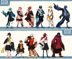  2026 absurd_res accessory accipitrid accipitriform aigis_(persona) akihiko_sanada anthro atlus avian avian_feet belt_buckle bird black_body black_clothing black_feathers black_hair blonde_hair blue_body blue_feathers blue_hair bottomwear bow_ribbon brown_body brown_hair buckle cardigan cardinal_(bird) cinereous_vulture claws clothing collar collared_shirt cormorant corvid crane_(bird) curly_hair dress_shirt english_text feathered_wings feathers feet female flowing_hair fuuka_yamagishi grackle group gruiform grus_(genus) hair hand_on_chest hand_on_hip hat headband headgear headwear hi_res holding_card hoodie icterid junpei_iori ken_amada kite_(bird) kotone_shiomi layered_clothing lazuli_bunting lineup long_hair magpie_(corvid) male male/female megami_tensei minato_arisato mitsuru_kirijo multicolored_body multicolored_feathers old_world_vulture one_eye_closed orange_clothing orange_hoodie orange_topwear oscine overcoat parakeet parrot passerina passerine persona_(series) persona_3 ponytail pose posing_for_picture red-crowned_crane red_clothing red_kite red_ribbon robot_anthro ryoji_mochizuki scarf school_uniform seaglassosprey sega shinjiro_aragaki shirt short_hair shorts shrike signature simple_background skirt suliform sweater tail tail_feathers talons text toes topwear true_parrot turtleneck uniform vulture white-tailed_tropicbird white_background white_body white_feathers white_hair winged_arms wings wink yellow_body yellow_feathers yellow_scarf yukari_takeba 