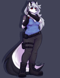  anthro canid canid_demon canine canis capcom clothing costume demon domestic_dog female hellaverse hellhound helluva_boss hi_res jill_valentine loona_(helluva_boss) mammal mythological_canine mythological_creature mythology pinkydumb resident_evil solo vivziepop_(vivziepop) 