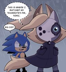  anthro canid canine canis cawffeejelly cloak clothing duo eulipotyphlan female hedgehog hi_res idw_publishing male mammal mask meme sega sonic_the_hedgehog sonic_the_hedgehog_(comics) sonic_the_hedgehog_(idw) sonic_the_hedgehog_(series) whisper_the_wolf wolf 