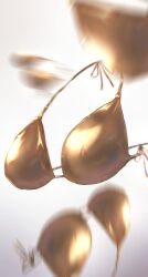  absurdres afterimage bikini breasts commentary_request flying gold_bikini gradient_background highres large_breasts motion_blur muchi2p no_humans original satin_bikini shiny_swimsuit string_bikini swimsuit 