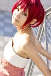  cosplay evening_gown highres hino_kahoko kiniro_no_corda kouzuki_suzuka photo red_hair red_hair 