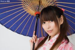  japanese_clothes kimono photo umbrella yukata yukina 