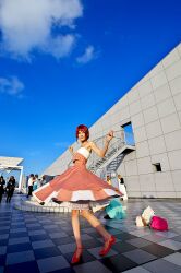  cosplay evening_gown highres hino_kahoko kiniro_no_corda kouzuki_suzuka photo red_hair red_hair 