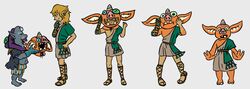  blin_(tloz) blonde_hair bokoblin clothed clothing duo grey_body grey_skin hair heterochromia hi_res humanoid humanoid_to_anthro hylian kilton light_body light_skin link male mask_transformation nintendo rauru&#039;s_arm red_body red_skin simple_background species_transformation tears_of_the_kingdom the_legend_of_zelda transformation transformation_sequence vivisexxion white_background 