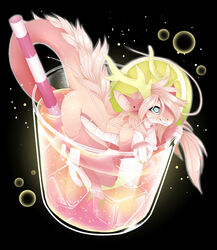  anthro antlers asian_mythology beverage blue_eyes claws container cup dragon drinking_glass east_asian_mythology eastern_dragon female glass glass_container glass_cup green_antlers hair hi_res horn ice_cube in_container in_cup kassiradragon lemon_slice lemonade mythological_creature mythological_scalie mythology over_edge pink_body pink_hair scalie solo straw_(disambiguation) taiga-blackfield tail tail_over_edge up_and_over whiskers 