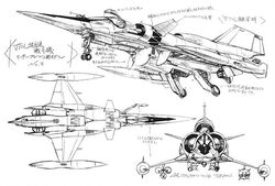  aircraft airplane aoki_uru canards fighter_jet gainax greyscale jet mecha military military_vehicle miyatake_kazutaka monochrome no_humans non-web_source notes official_art production_art robot studio_qube traditional_media vehicle_focus 