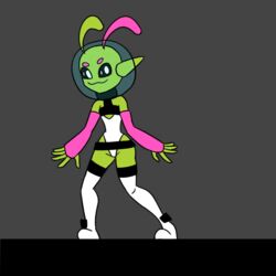  1:1 2d_animation alien alien_humanoid ambiguous_gender animated antennae_(anatomy) arcatech black_sclera clothed clothing colored dancing frame_by_frame green_body green_skin happy hi_res humanoid inverted_eyes nonbinary_(lore) not_furry roswell_grey short_playtime solo sploot_(unknownspy) wide 