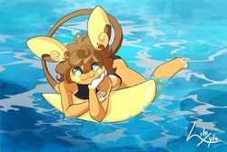  alolan_form alolan_raichu anthro clothed clothing female flat_chested generation_7_pokemon hair halo-halo_(hamsteroftime) hamsteroftime looking_at_viewer mammal nintendo outside pokemon pokemon_(species) regional_form_(pokemon) sea smile solo water 