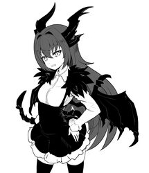  aged_down alduin breasts dragon dragon_girl female genderswap_(mtf) greyscale horns lolita_fashion monochrome monster_girl okamura_(okamura086) personification rule_63 small_breasts solo spikes tail the_elder_scrolls the_elder_scrolls_v:_skyrim thighhighs wings 