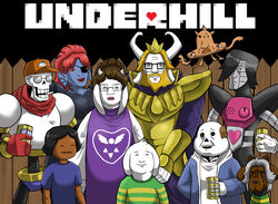  2016 alternate_species animated_skeleton anthro asgore_dreemurr asriel_dreemurr beard bill_dauterive black_hair bobby_hill bone boss_monster_(undertale) bovid brown_hair canid canine canis caprine cigarette clothed clothing cosplay crossover dale_gribble digital_media_(artwork) domestic_dog english_text eye_patch eyewear facial_hair female fence fish frisk_(undertale) garththeundying group hair hank_hill heart_symbol horn human humanoid jeff_boomhauer jerry_(undertale) joseph_gribble kahn_souphanousinphone king_of_the_hill lady_bird_(koth) large_group looking_at_another looking_at_viewer luanne_platter machine male mammal marine mettaton mettaton_ex open_mouth open_smile papyrus_(undertale) parody peggy_hill red_hair robot sans_(undertale) skeleton smile style_emulation tem temmie_(undertale) text toriel trucker_hat undead undertale undertale_(series) undyne 