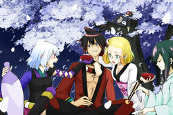  hiteihime_(katanagatari) katanagatari souda_emonzaemon togame yasuri_nanami yasuri_shichika 