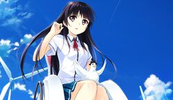  habane_kotori hat_(kono_oozora_ni_tsubasa_wo_hirogete) kono_oozora_ni_tsubasa_wo_hirogete kono_oozora_ni_tsubasa_wo_hirogete_cruise_sign pulltop seifuku yashima_takahiro 