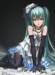  dress hatsune_miku streamingsun thighhighs vocaloid 