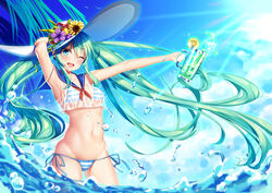  bikini hatsune_miku pupupu_(1053378452) see_through swimsuits vocaloid 