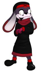  alpha_channel alythewolfcat anthro black_ooze cream_the_rabbit cross-eyed dangling_eyeball felix_the_helper female fur hi_res lagomorph leporid male mammal markings nun_outfit purple_body purple_fur rabbit red_markings sega simple_background size_difference smaller_female solo sonic.exe_(creepypasta) sonic_the_hedgehog_(series) transparent_background 