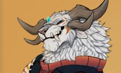  5:3 absurd_res armor bust_portrait charr dagos elementalist fangs felid fur guild_wars hi_res horn mammal portrait teeth voren_lavabrewer 