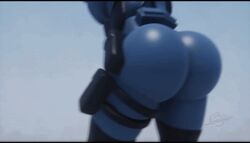  3d animated bara big_booty_solid_snake blue_suit dreams fully_clothed gay headband shaking shaking_ass solid_snake twerking yaoi 