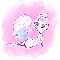  accessory alolan_form alolan_vulpix ambiguous_gender bow_ribbon clothing collar eyeliner feral garter generation_7_pokemon leggings legwear makeup muzzzzz nintendo pokemon pokemon_(species) regional_form_(pokemon) solo yoga 