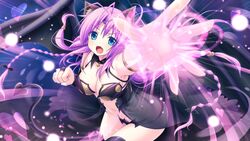  animal_ears antenna_hair braid breasts bridal_gauntlets cat_ears collar demon_girl demon_tail demon_wings female game_cg green_eyes heart ikusa_megami_(series) jewelry large_breasts liliem long_hair looking_at_viewer low-tied_long_hair magic oerba_yun_fang outstretched_arm pink_hair see-through solo tail tenbin_no_la_dea_~ikusa_megami_memoria~ wings yano_mitsuki_(nanairo) 