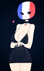  1girls choker clothing countryhumans countryhumans_girl flawsy france france_(countryhumans) lipstick repost safe 