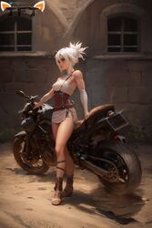  ai_generated bandage league_of_legends motorcycle riven stable_diffusion touchfluffytails white_hair 