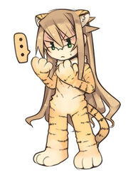  ... animal_costume animal_ears animal_print arima_senka blonde_hair costume female glasses green_eyes kashiwamochi_yomogi long_hair lowres original photoshop_(medium) solo tiger_costume tiger_ears tiger_print 