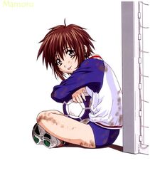  artist_request ball brown_hair female mamoru_(sister_princess) sister_princess soccer_ball solo tango_(soccer_ball) tongue 