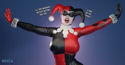  1girls 3d 3d_(artwork) antiheroine ass athletic athletic_female batman_(series) big_breasts busty dc dc_comics eyes female female_focus female_only fit fit_female fully_clothed harley_quinn harley_quinn_(classic) hips legs light-skinned_female light-skinned_male light_skin lips name_drop smitty34 solo straight thick thighs villain villainess voluptuous watermark wide_hips 