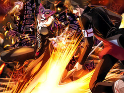  2boys bad_id bad_pixiv_id battle busou_renkin butterfly_mask mask multiple_boys mutou_kazuki papillon ywaka 