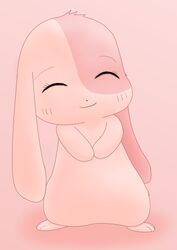  3_toes anthro biped domestic_rabbit eyelashes feet female fur happy_happy_clover improbable_(artist) japanese lagomorph leporid long_ears lop_rabbit mallow_(happy_happy_clover) mammal oryctolagus pink_body pink_fur rabbit sayuri_tatsuyama short_fur smile solo standing toes 