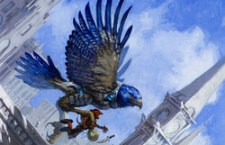  ambiguous_gender avian beak bird christopher_moeller duo dutch_angle feathered_wings feathers feet feral goblin hasbro humanoid magic:_the_gathering male official_art side_view size_difference talons toes wings wizards_of_the_coast 