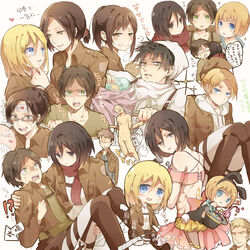  annie_leonhardt armin_arlelt christa_lenz eren_jaeger hiyoko mikasa_ackerman sasha_browse shingeki_no_kyojin ymir_(shingeki_no_kyojin) 