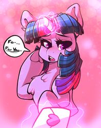  2018 equid equine female friendship_is_magic fur hair hasbro heart_symbol hi_res hooves horn letter magic mammal multicolored_hair my_little_pony mythological_creature mythological_equine mythology nervous open_mouth purple_eyes simple_background solo sourspot teeth tongue twilight_sparkle_(mlp) unicorn 