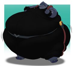  2025 alien anthro barefoot belly belt belt_buckle big_belly blue_eyes buckle clothed clothing disney fangs feet fist gantu hectorthewolf hi_res holster holstered_pistol horn huge_belly hyper hyper_belly jumpsuit lilo_and_stitch male morbidly_obese morbidly_obese_anthro morbidly_obese_male obese obese_anthro obese_male open_mouth overweight overweight_anthro overweight_male solo teeth 