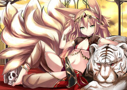  animal_ears bikini cleavage feet haik kitsune swimsuits tail underboob 