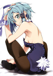  animal_ears ass bunny_ears bunny_girl fishnets heels kurashima_tomoyasu pantyhose shino_asada sinon sword_art_online tail 