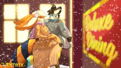  anthro arc_vap arcanine arthropod bee chivalry clothed clothing duo eeveelution female generation_1_pokemon hi_res hymenopteran insects kind male mali nintendo pokemon pokemon_(species) pregnant pregnant_female snow tigerbee vaporeon vextrix 