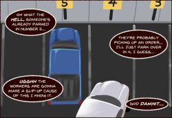  bird&#039;s-eye_view car daxhush dialogue english_text hi_res high-angle_view overhead_view parking_lot parking_sign parking_space profanity speech_bubble text vehicle zero_pictured 