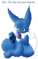  3_toes ambiguous_gender barefoot blue_body blue_eyes claws digital_media_(artwork) eevee english_text eyewear feet generation_1_pokemon glasses hand_mirror hi_res holding_object mirror nintendo nude open_mouth pawpads paws pokemon pokemon_(species) semi-anthro simple_background sitting soles solo stormdragonblue stormdragonblue_(character) teeth text toe_claws toes 